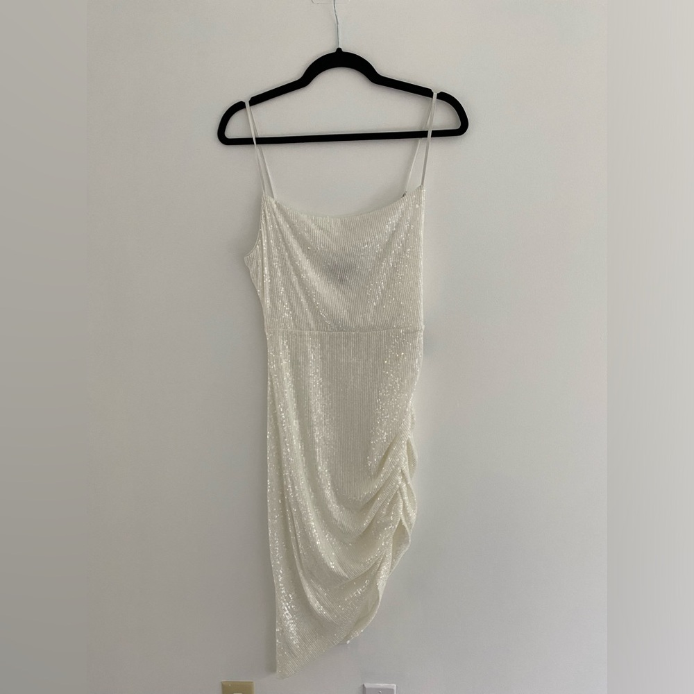 Express White Sequins Dress - XS